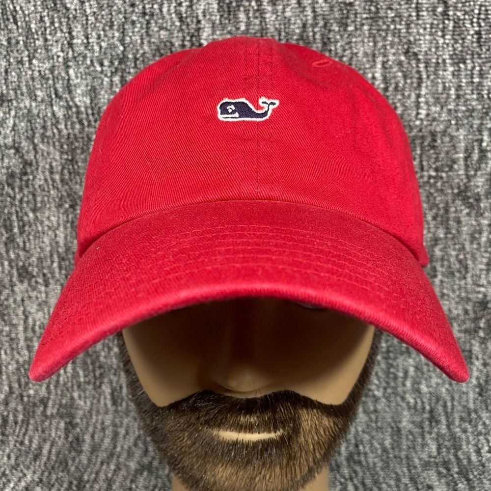 Vineyard Vines Baseball Hat Mens OSFA Red Whale Logo Adjustable Strapback Cap